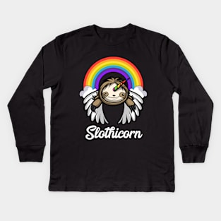 Slothicorn Sloth Kids Long Sleeve T-Shirt